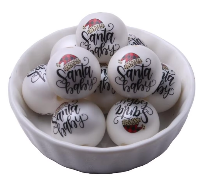 W585 - "Santa " Acrylic Beads (1 Count)