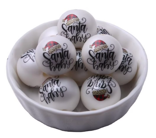 W585 - "Santa " Acrylic Beads (1 Count)