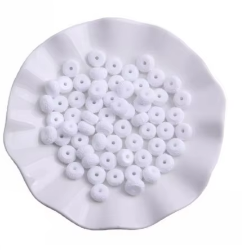 CK- 291  - 12mm  White Rondelle Acrylic Spacer Beads (10 Count )