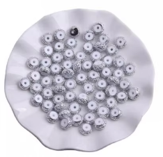 CK- 288 - 12mm Silver  Rondelle Acrylic Spacer Beads (10 Count )