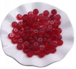 CK- 292 - 12mm Red Rhinestone Rondelle Acrylic Spacer Beads (10 Count )