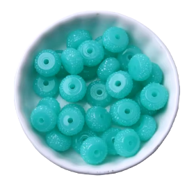 CK- 280 - 12mm "Teal " Acrylic Rondelle Spacer Bead (10 Pack)