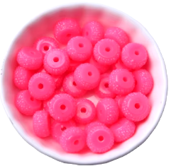 CK- 281 - 12mm "Neon Pink" Acrylic Rondelle Spacer Bead (10 Pack)