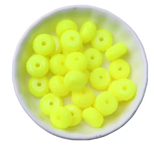 CK- 279 - 12mm "Neon Yellow " Acrylic Rondelle Spacer Bead (10 Pack)