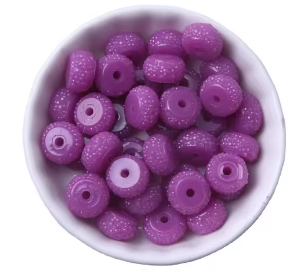 CK- 277 - 12mm "Solid Purple" Acrylic Rondelle Spacer Bead (10 Pack)