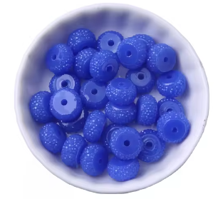 CK- 276 - 12mm "Solid Blue" Acrylic Rondelle Spacer Bead (10 Pack)