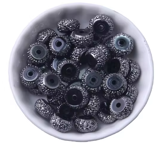 CK- 275 - 12mm "Gunmetal" Acrylic Rondelle Spacer Bead (10 Pack)