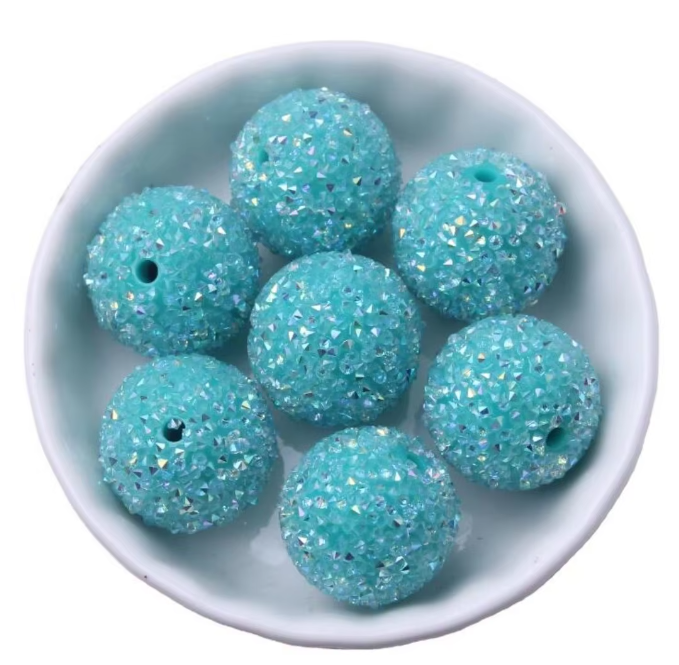 #578 - 20mm Teal “Sugar” Acrylic Bead