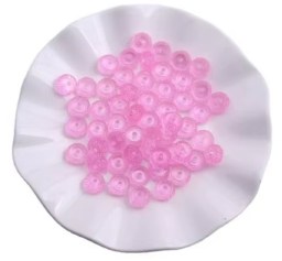 CK- 286 - 12mm Light Pink Rondelle Acrylic Spacer Beads (10 Count )