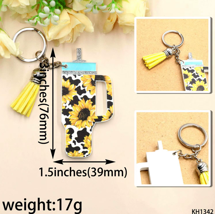 A10 - "Sunflower Cup" Keychain (1 Count)