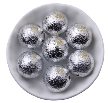 #932- 16mm "Silver" UV Wrinkle Acrylic Bead (1 Count)