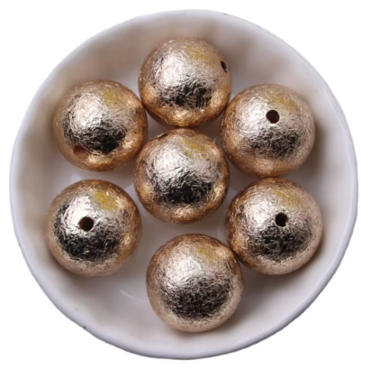 #933- 16mm "Gold" UV Wrinkle Acrylic Bead (1 Count)