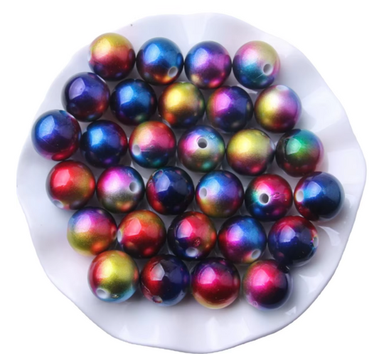 #540- 20mm "Rainbow Plated" Acrylic Bead (1 Count)