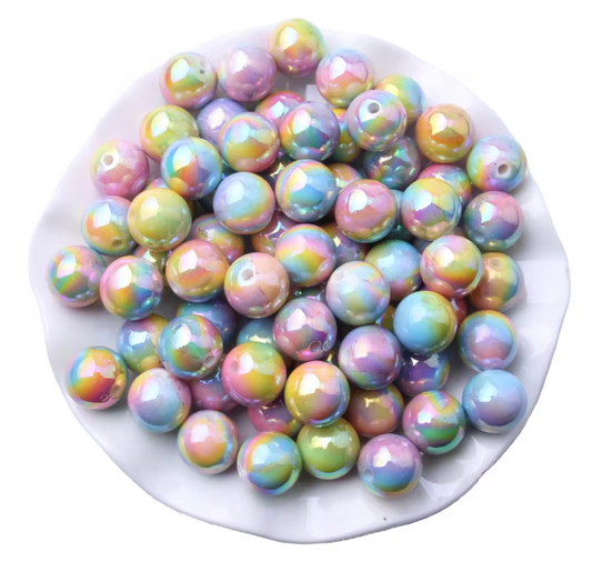#947- 16mm "Pastel Opal Ombre"  Acrylic Bead (1 Count)