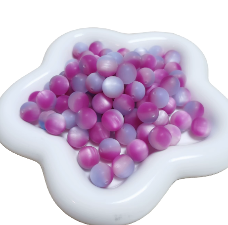 #871- 16mm "Purple Cat Eye Frosted" Acrylic Bead (1 Count)