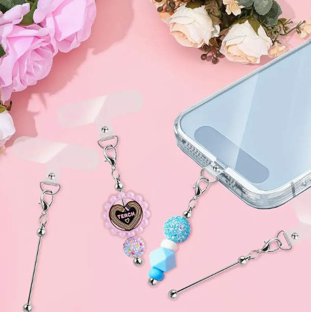 P95 - "Silver" Beadable Cell Phone Charm (1 Count)