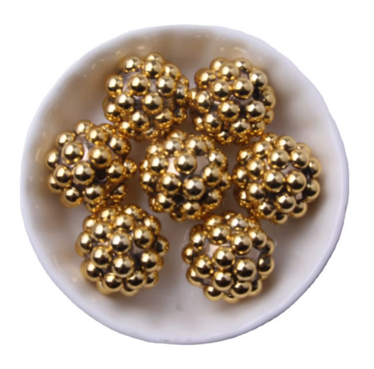 #1213 - 20mm "Gold" Opal Berry Acrylic Bead (1 Count)