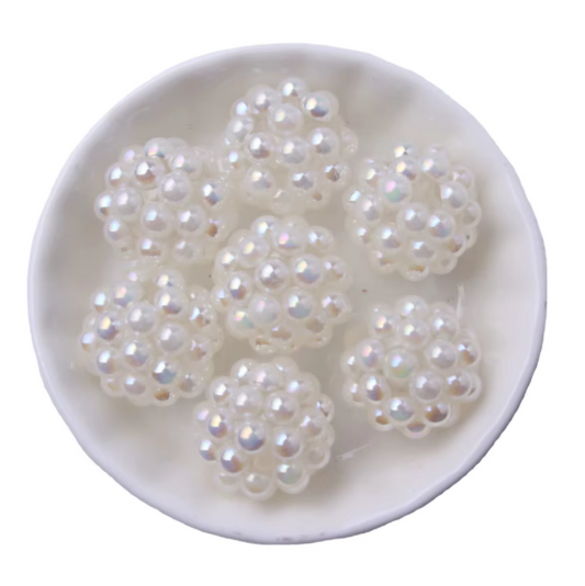 #1219- 20mm "Ivory" Opal Berry Acrylic Bead (1 Count)