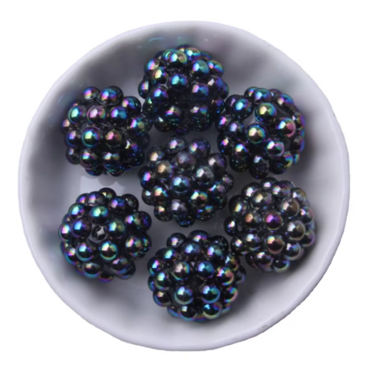#1266 - 20mm "Black" Opal Berry Acrylic Bead (1 Count)