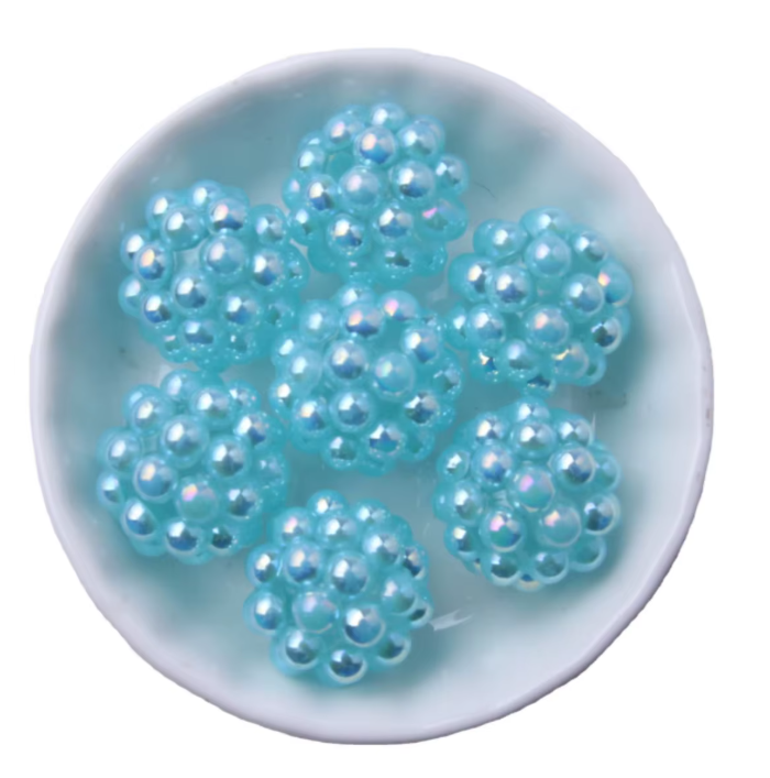 #1253 - 20mm "Aqua" Opal Berry Acrylic Bead (1 Count)