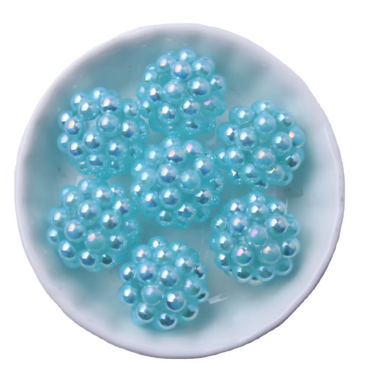 #1253 - 20mm "Aqua" Opal Berry Acrylic Bead (1 Count)