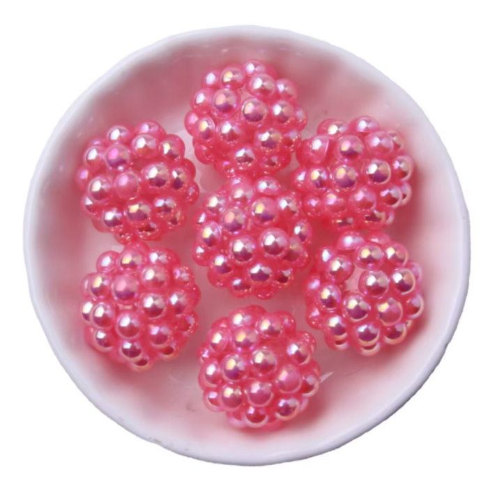 #1223- 20mm "Pink" Opal Berry Acrylic Bead (1 Count)