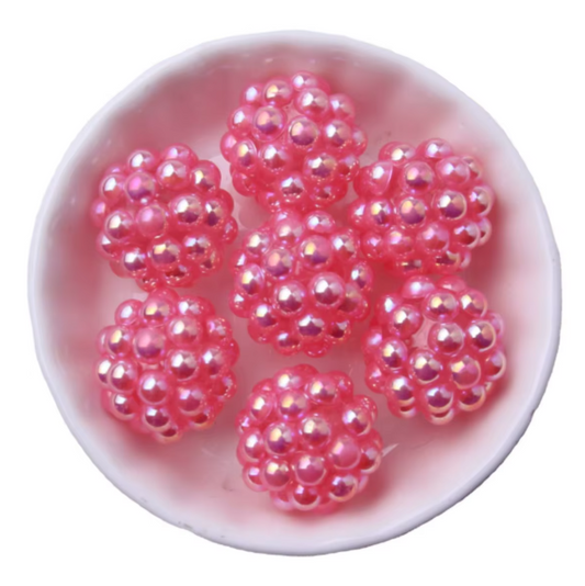#1223- 20mm "Pink" Opal Berry Acrylic Bead (1 Count)