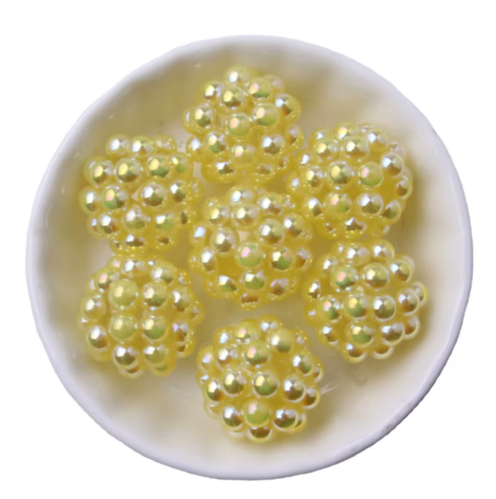 #1278 - 20mm "Yellow" Opal Berry Acrylic Bead (1 Count)