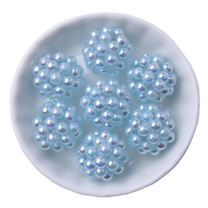 #1256 - 20mm "Light Blue" Opal Berry Acrylic Bead (1 Count)