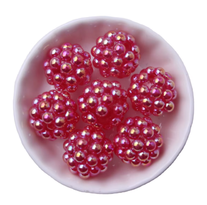 #1175 - 20mm "Dark Pink" Opal Berry Acrylic Bead (1 Count)