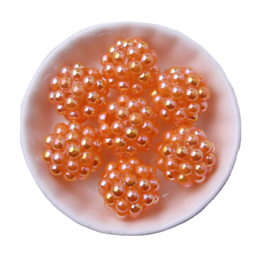 #1221- 20mm "Orange" Opal Berry Acrylic Bead (1 Count)
