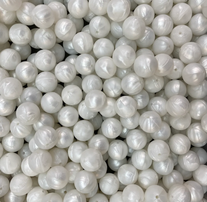 c 02 / 12mm - Pearl White Silicone Bead