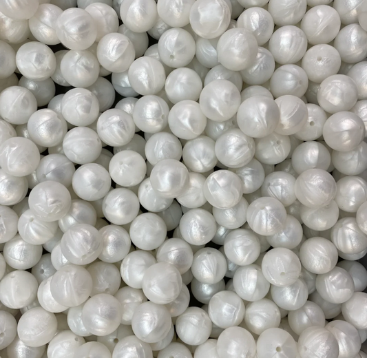 c 02 / 12mm - Pearl White Silicone Bead