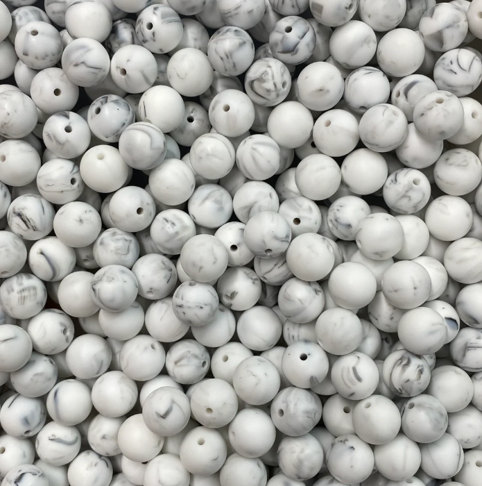 c 03 / 12mm - Marble Silicone Bead