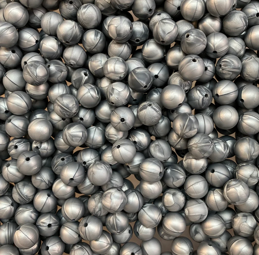 c 05 / 12mm - Pearl Silver Silicone Bead