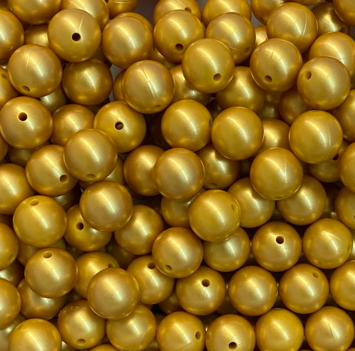 c 06-a  / 12mm - MAtte Gold Silicone Bead