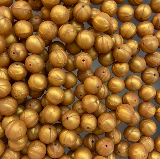 c 07  / 12mm - Dark Gold Pearl Silicone Bead
