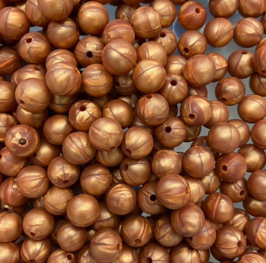 c 20 / 12mm - Copper Pearl Silicone Bead