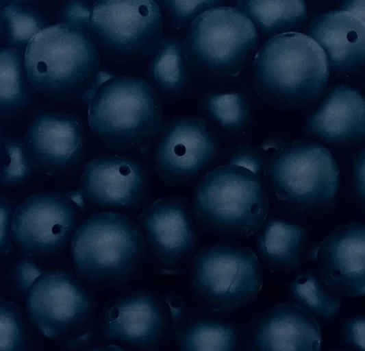 c 34 / 12mm - Black Silicone Bead