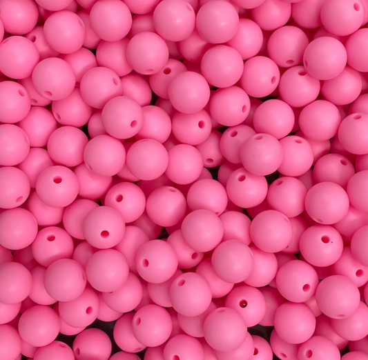 c 40 / 12mm -  Pink Silicone Bead