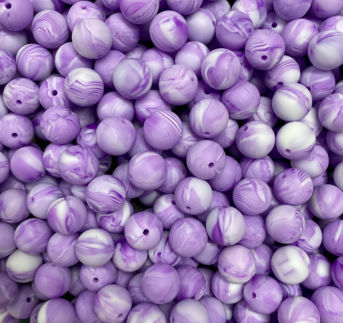 b 50 / 19mm - Purple Marble Silicone Bead
