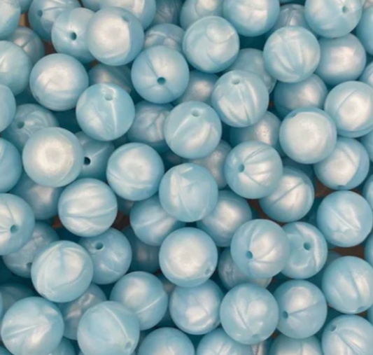 c 57 / 12mm - Blue Pearl Silicone Bead