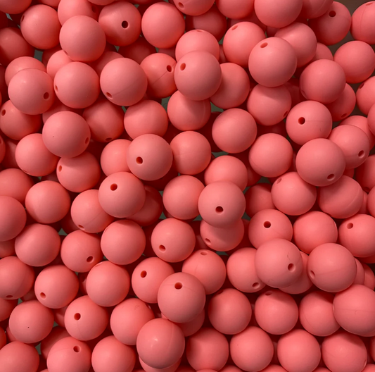 c 82 / 12mm - Salmon Rose Silicone Bead