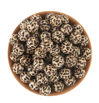 A-6009- 15mm "Cheetah" A-03 Silicone Beads