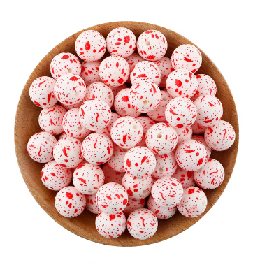 A-6034- “Blood Splatter” Silicone Beads