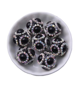 #371 - Black “Gypsy Rhinestone Bead