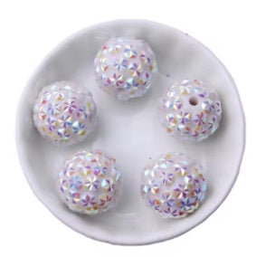#1217 - 20mm White Starburst Rhinestone  Beads (1 Count)