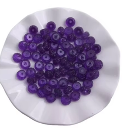 CK-287 - 12mm Purple  Rondelle Acrylic Spacer Beads (10 Count )