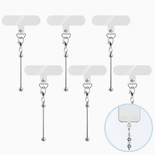 P95 - "Silver" Beadable Cell Phone Charm (1 Count)