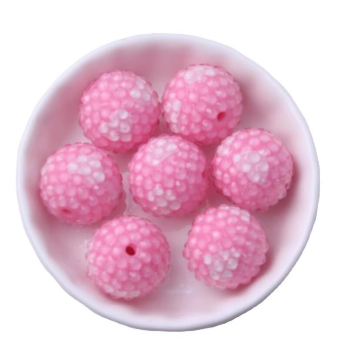 W492- Light Pink 20mm Heart Jelly Rhinestone Acrylic Bead (1 Count)